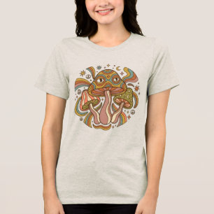 T-shirt En Tri-matière Esthétique Rétro Groovy Champignon Vintage 70s