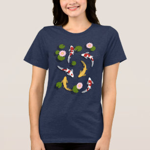 T-shirt En Tri-matière Étang japonais de poissons Koi