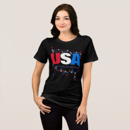 T-shirt En Tri-matière États-Unis 50 étoiles Rouge Blanc Bleu
