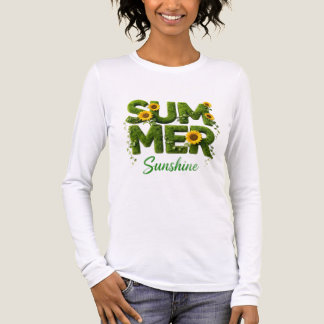 T-shirt En Tri-matière Été Soleil Tournesol Herbe Typographie Long Sl
