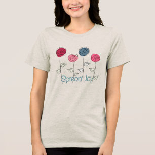 T-shirt En Tri-matière Étendre Joy Rose Bleu Fleurs