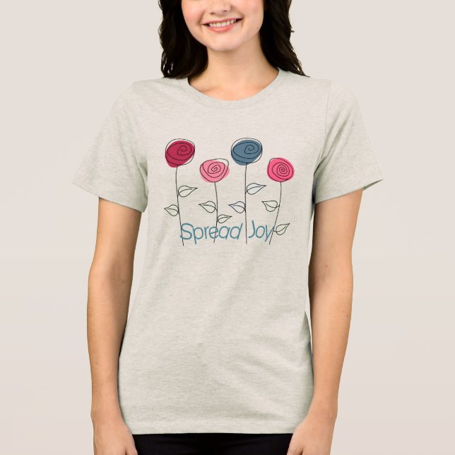 T-shirt En Tri-matière Étendre Joy Rose Bleu Fleurs (Recto)
