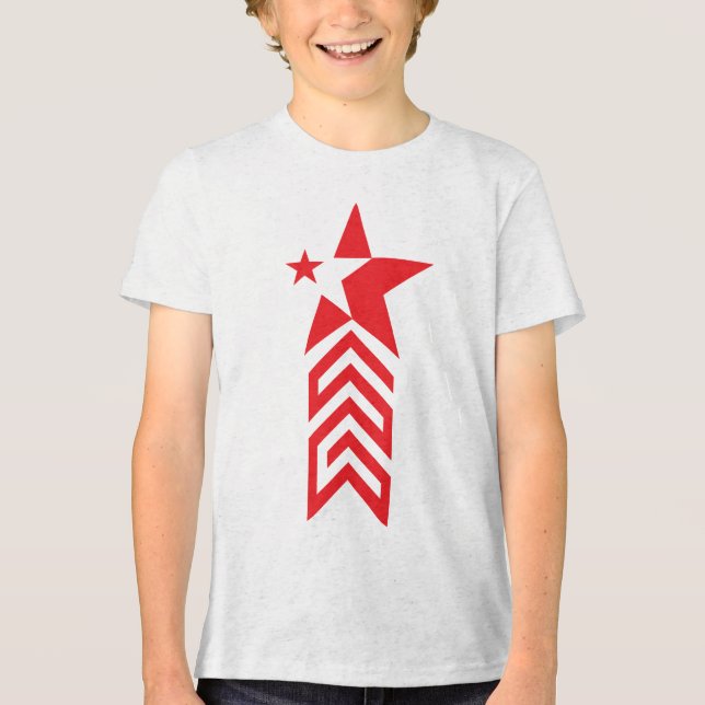 T-shirt En Tri-matière Étoile rouge avec flèches chevron (Recto)