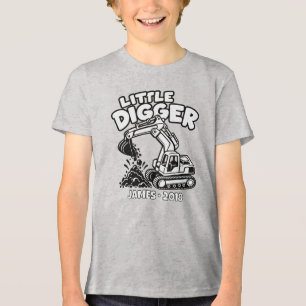 T-shirt En Tri-matière Excavatrice personnalisée pour petits creuseurs
