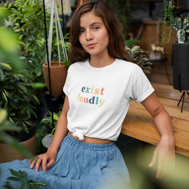 T-shirt En Tri-matière Existe Fortement Femmes Feministe (Exist Loudly Women Empowerment Feminist Tri-Blend Shirt)