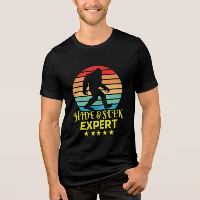 T-shirt En Tri-matière Expert Bigfoot Cache-Cache Drôle (Recto)