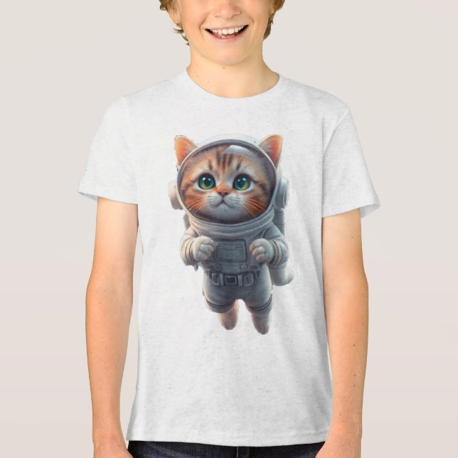 T-shirt En Tri-matière explorateur Space Cat pour enfants (Recto)