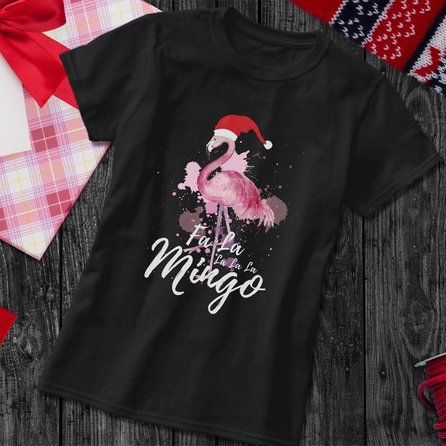 T-shirt En Tri-matière Fa la la la Mingo Flamant rose Noël Fun (Créateur téléchargé)