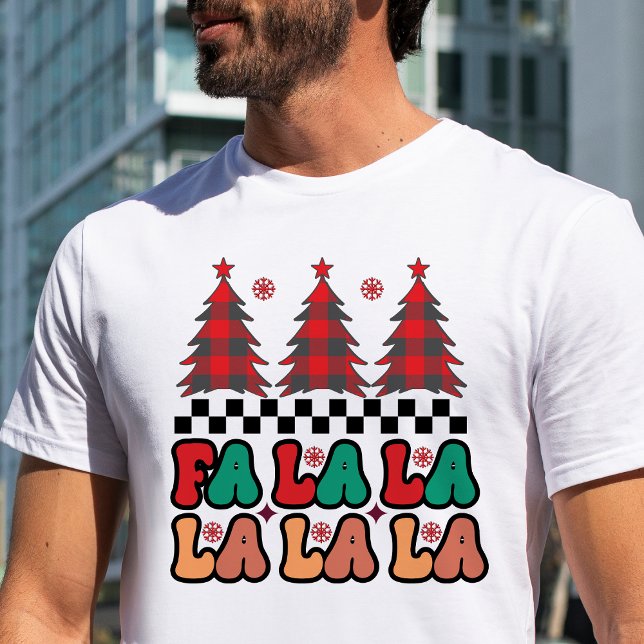 T-shirt En Tri-matière Fa la la Retro Vacances de Noël Super (Fa la la la Retro Groovy Christmas Holidays T-Shirt)