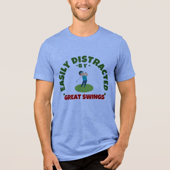 T-SHIRT  EN TRI-MATIÈRE FACILEMENT DISTRAIT PAR DE GRANDS HUMOURS DE GOLF  (Recto)