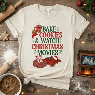 T-shirt En Tri-matière Faire des biscuits & regarder des films de Noël