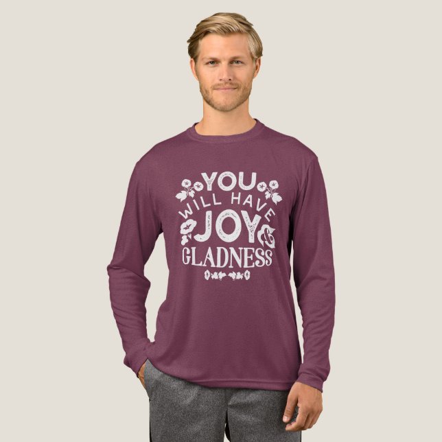 T-shirt En Tri-matière Faith and Happiness – Joy and Gladness Quotes (Recto complet)