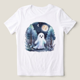 T-shirt En Tri-matière Fantôme mignon dans la forêt de Longsleeve