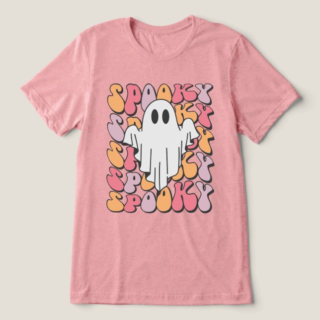 T-shirt En Tri-matière Fantôme rétro éffrayant (Design Recto)