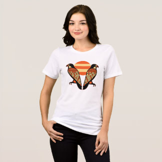 T-shirt En Tri-matière Faucons jumeaux rétro Vintage Sunset Bird
