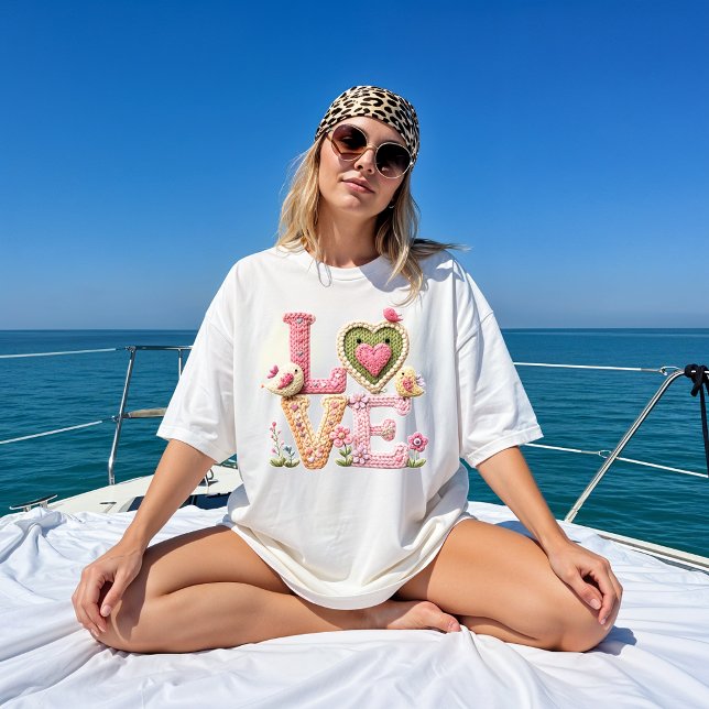 T-shirt En Tri-matière Faux fil tricoté "AMOUR"  (Créateur téléchargé)