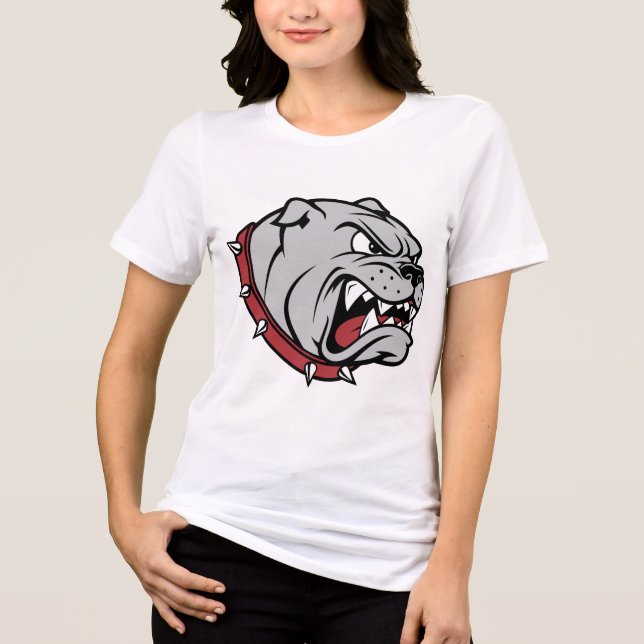 T-shirt En Tri-matière Fearless Bulldog Girl Tee | Conception de mascotte (Recto)
