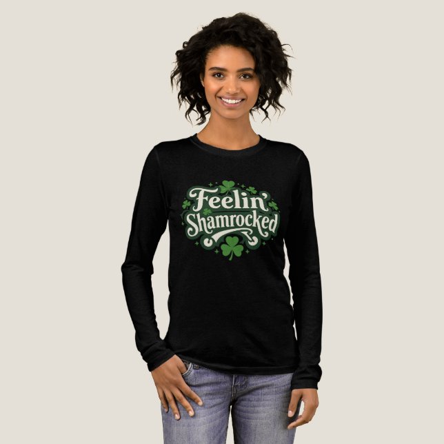T-shirt En Tri-matière Feelin’ Shamrocked Fun St Patricks Day Design (Recto complet)