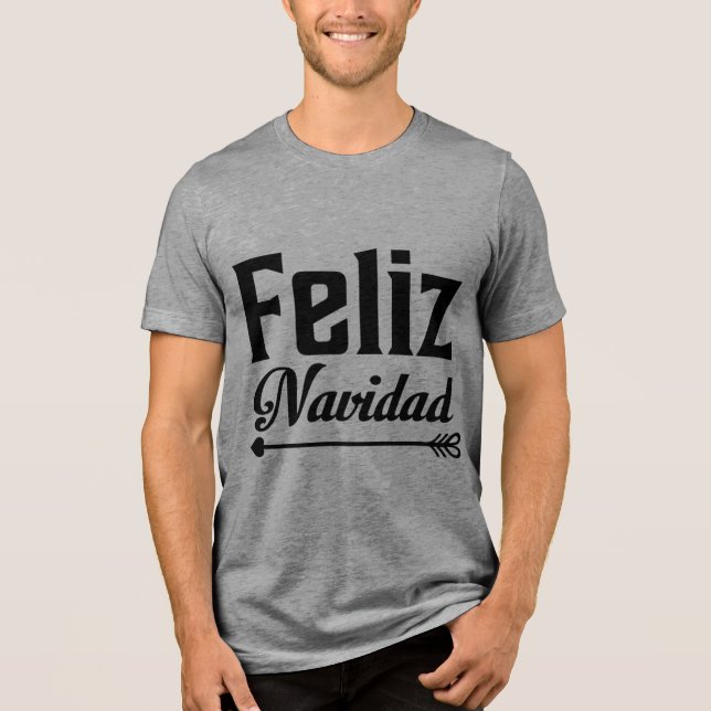 T-shirt En Tri-matière Feliz Navidad Typography Arrow (Recto)