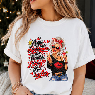 T-shirt En Tri-matière Femme âgée drôle : l'âge ajoute de l'expérience, p
