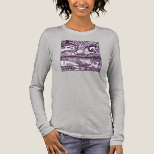 T-shirt En Tri-matière Femme Art nouveau lisant près d'un étang aux nénup