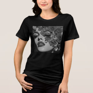 T-shirt En Tri-matière Femme avec des roses couvrant son visage B+W Soft 