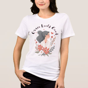 T-shirt En Tri-matière Femme élégante aux accents floraux