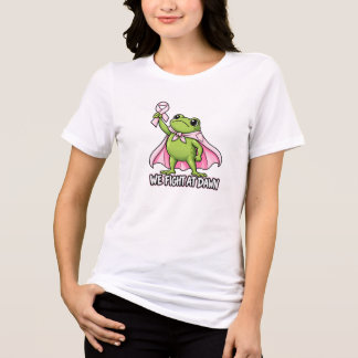 T-shirt En Tri-matière Femme grenouille drôle ruban rose sensibilisation 