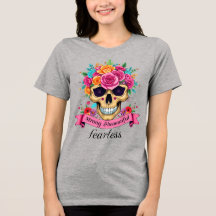 Femme Intrépide Empowerment Crâne de Sucre Floral