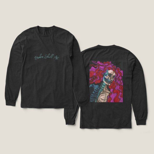 T-shirt En Tri-matière Femme squelette à manches longues (Motif recto et verso)