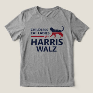 T-shirt En Tri-matière Femmes chats sans enfants pour Harris Walz