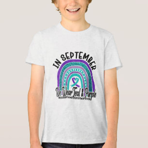 T-shirt En Tri-matière Femmes En Septembre Nous Portons Turquoise Suicide