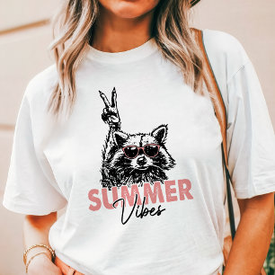 T-shirt En Tri-matière Feral Girl Summer Vibes Raccoon