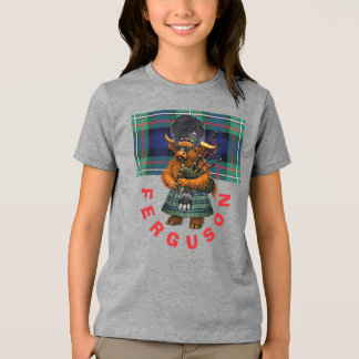 T-shirt En Tri-matière Ferguson vache écossaise sur cornemuse t shirt
