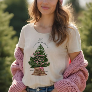 T-shirt En Tri-matière Ferme familiale Fraîches Arbres de Noël Vintage Re