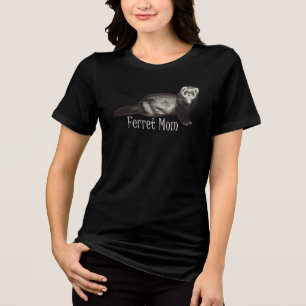 T-shirt En Tri-matière Ferret Maman White Lettres avec Sable Ferret
