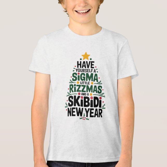 T-shirt En Tri-matière "Festive Sigma Rizzmas Tree Design" (Recto)