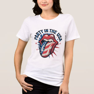 T-shirt En Tri-matière Fête aux Etats-Unis 4 juillet langue