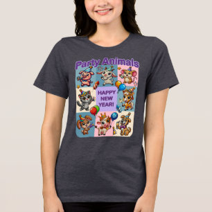 T-shirt En Tri-matière Fête d'animaux "Bonne année"