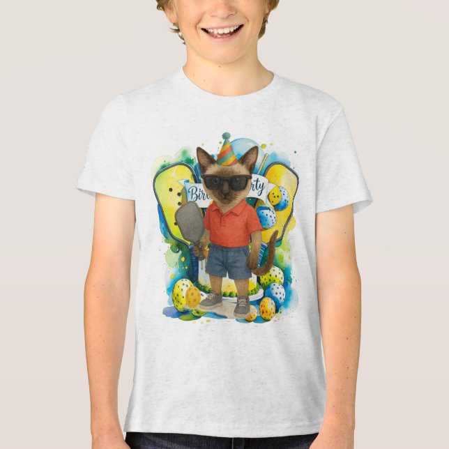 T-shirt En Tri-matière Fête d'anniversaire de Pickleball (Recto)