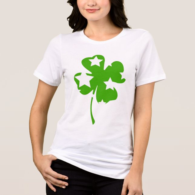 T-shirt En Tri-matière Fête de la St. Patrick Shamrock Starry (Recto)