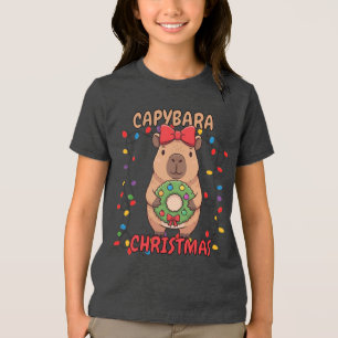T-shirt En Tri-matière Fête des lumières de Noël de capybara coquette