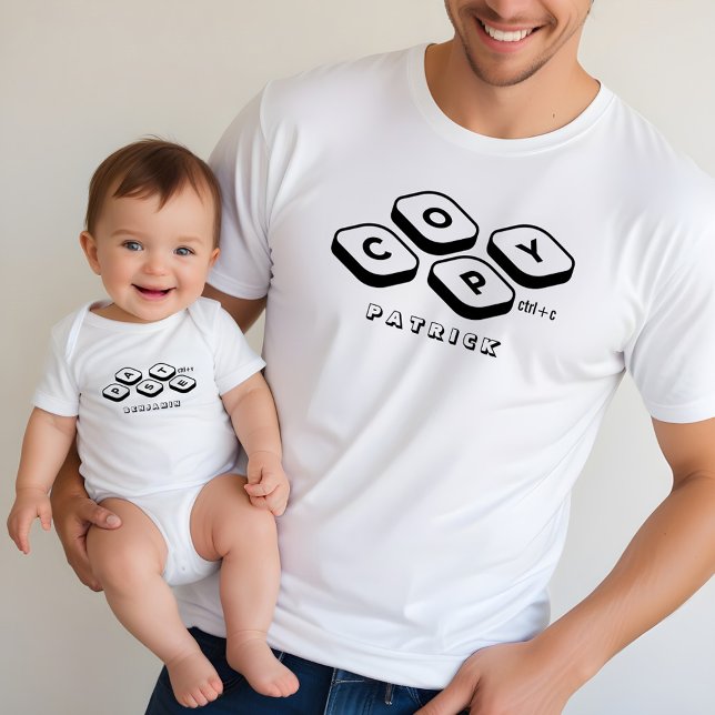 T-shirt En Tri-matière Fête des pères Nom personnalisé Copier Coller Papa (Créateur téléchargé)