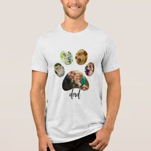 T-shirt En Tri-matière Fête des Pères Papa Chien 5 Empreintes de Patte