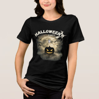 T-shirt En Tri-matière Fête d'Halloween Lune Citrouille Fantôme Vintage H