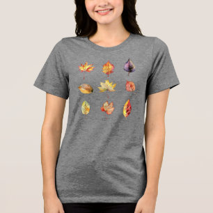 T-shirt En Tri-matière Feuilles de peinture à l'aquarelle d'automne Graph