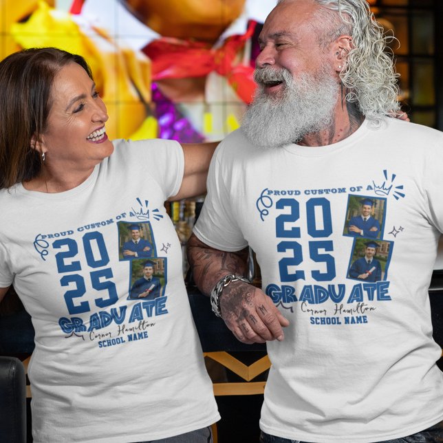 T-shirt En Tri-matière Fier De Diplômés Personnalisé Photo Famille De Dip (Créateur téléchargé)