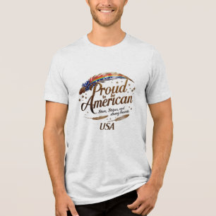 T-shirt En Tri-matière Fier d'être américain - Golden Glory Patriotic USA