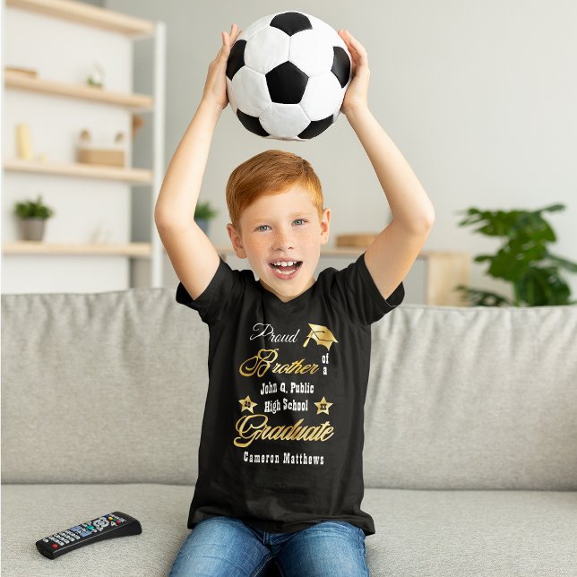 T-shirt En Tri-matière Fier Frère du nom du diplômé | Diplôme scolaire (Créateur téléchargé)