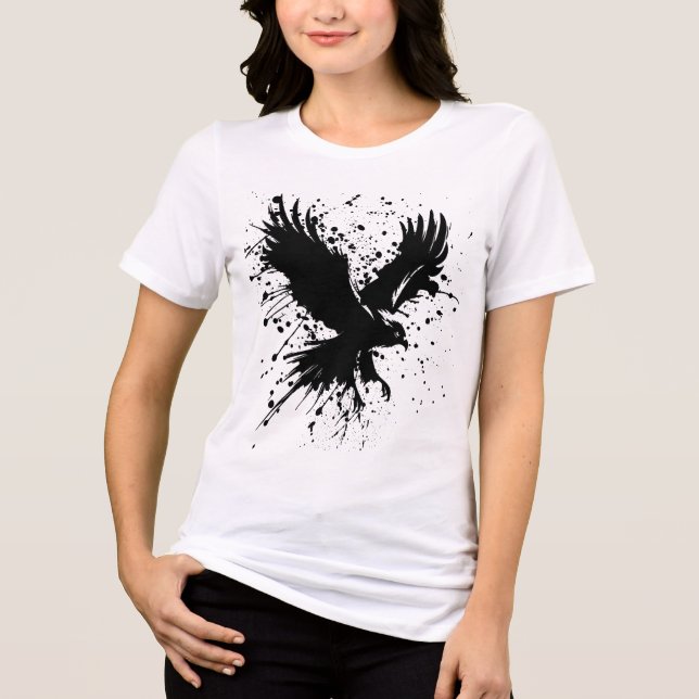 T-shirt En Tri-matière Fierce & Gratuit - Plat d'encre d'aigle pour femme (Recto)